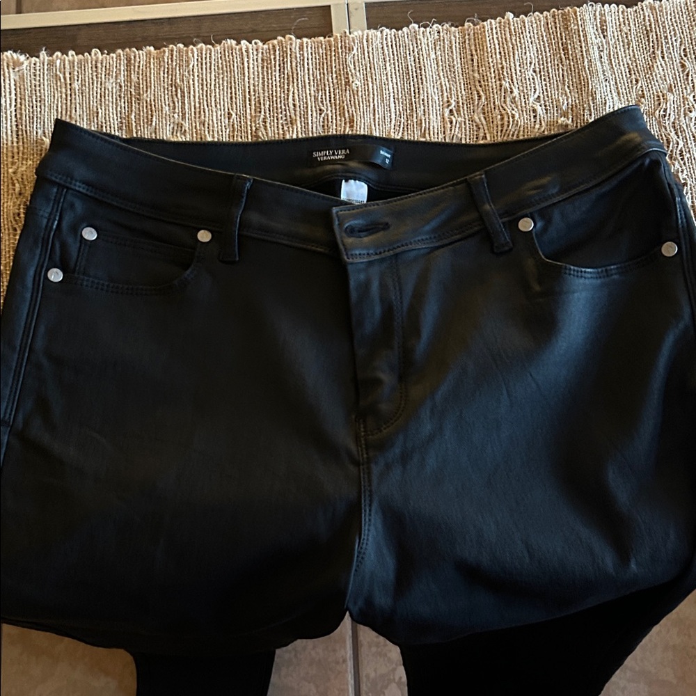 Vera Wang Faux Leather Jeans